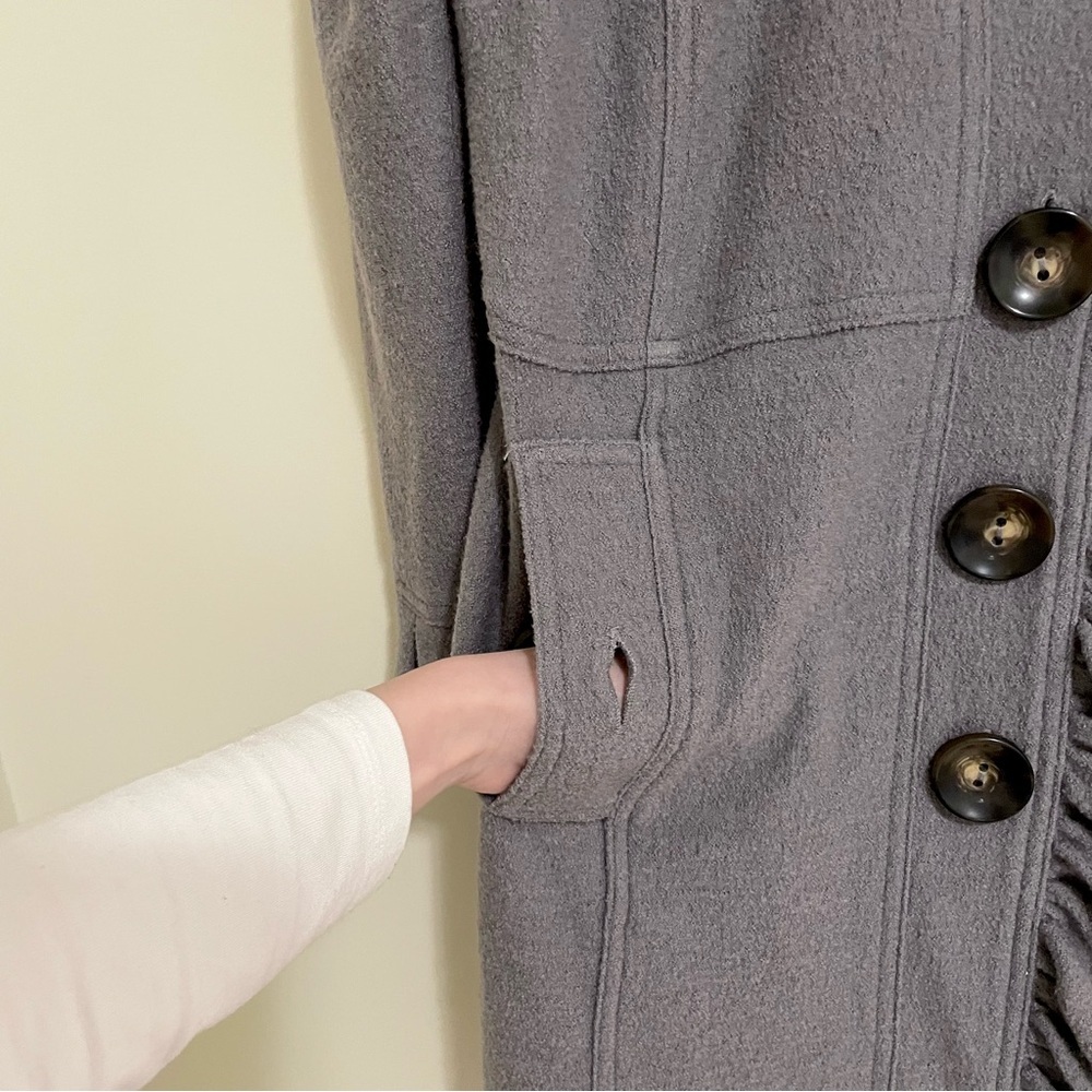 PATTY KIM Gray Ruffle Trim Coat - Picture 9 of 13